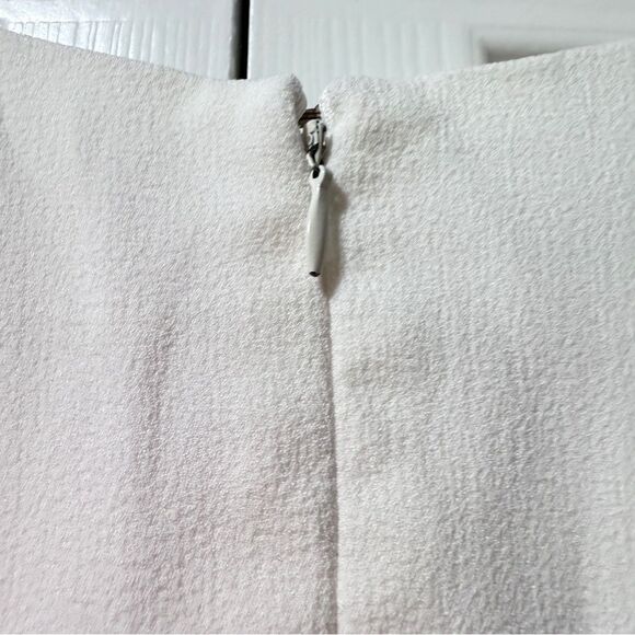 NANETTE LEPORE White BELLA DONNA Dress 4 Bell Sleeves Flounce Contrast Edge NWT - Picture 10 of 14